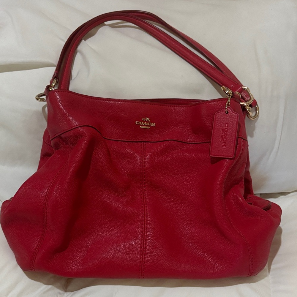 Coach Cherry Red Leather Shoulder Bag